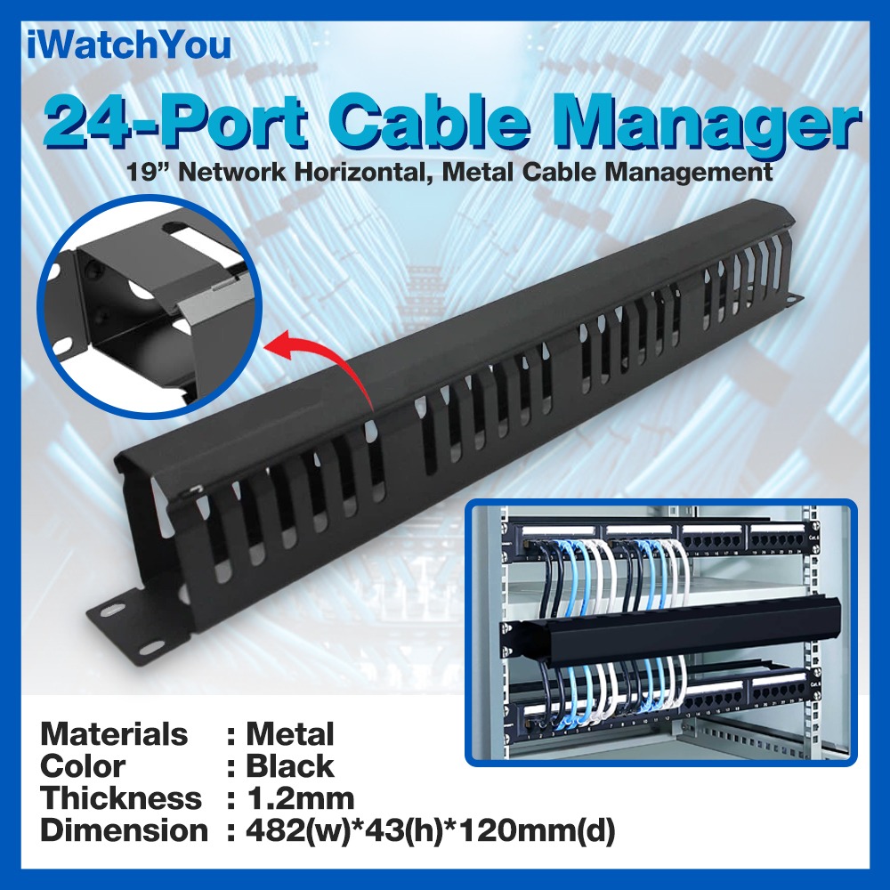 24port Cable Manager [for DVR Rack/Network Cabinet], Arrangement of ...