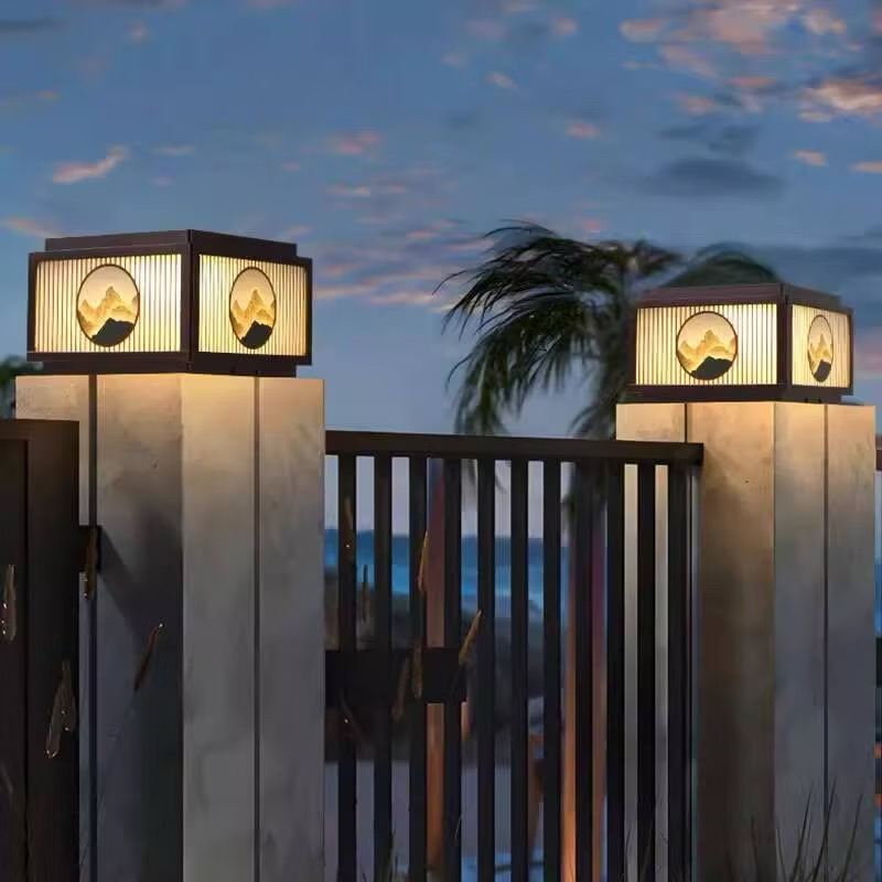 Outdoor Gate Light Solar Outdoor Pillar Lights IP68 Waterproof Solar ...