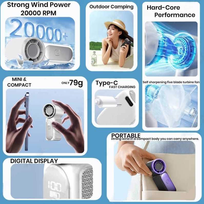 [SHANSHAN] X688 Super Turbo Fan 100% High Speed Handheld Rechargeable ...