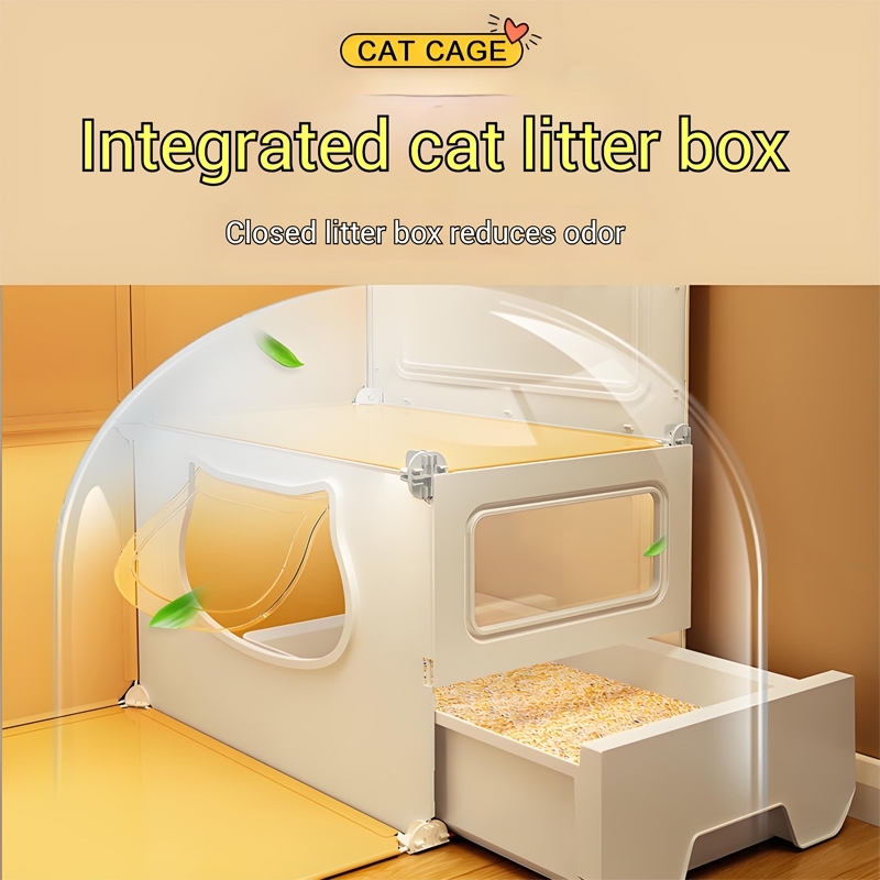 Cat Cage Rabbit Hutch 3 4 Layer Modular Large Space Litter Box Luxury ...