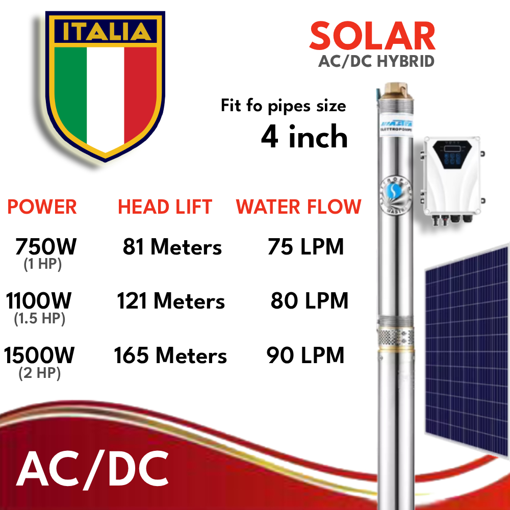 SOLAR AC DC Submersible Solar Pump Hybrid Ac Dc Pump 1Hp 2Hp 3Hp 4Hp ...