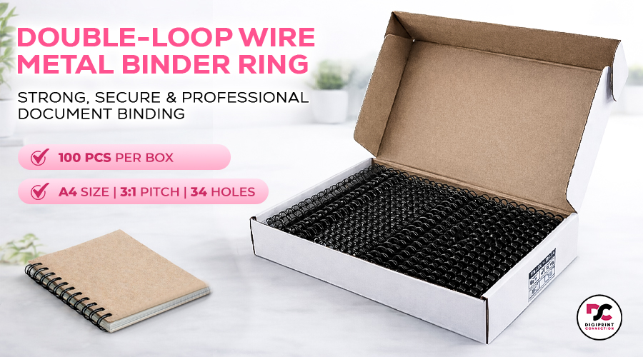 100pcs Double Loop Wire A4 | 34 Holes 3:1 Pitch White Black 30-140 ...