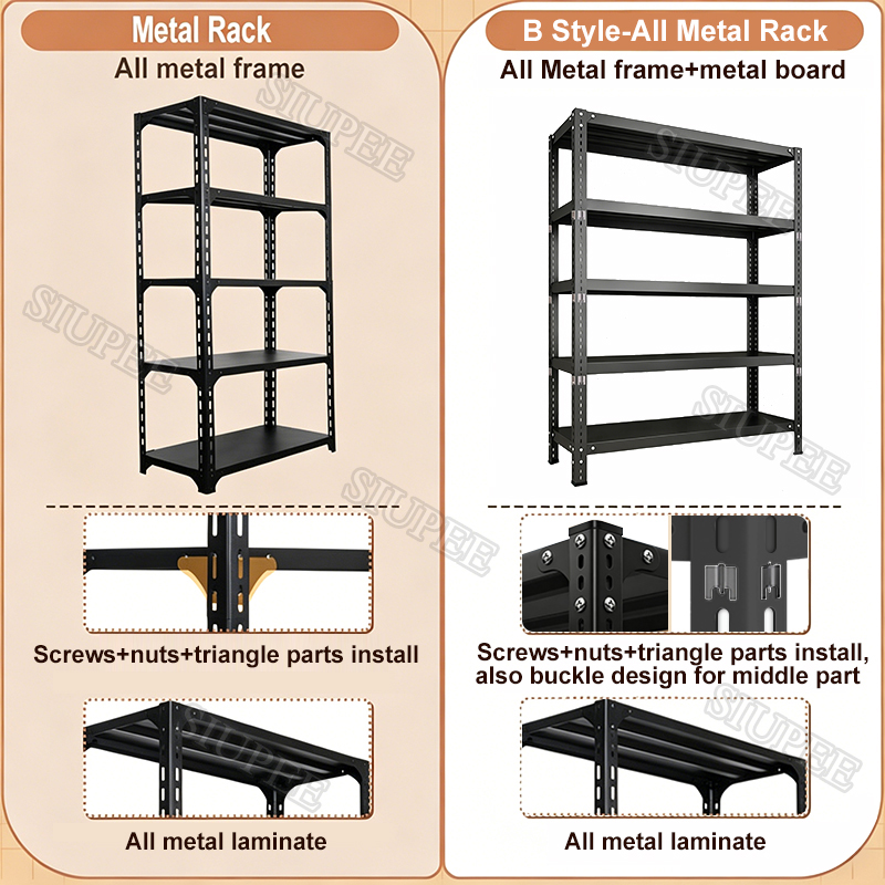 120×40×200 All Metal Rack Heavy Duty 4/5/6 Layer Steel Rack Organizer ...