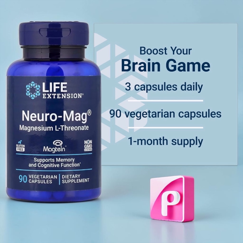 Life Extension Neuro-Mag Magnesium L-Threonate 90 Vegetable Capsules ...
