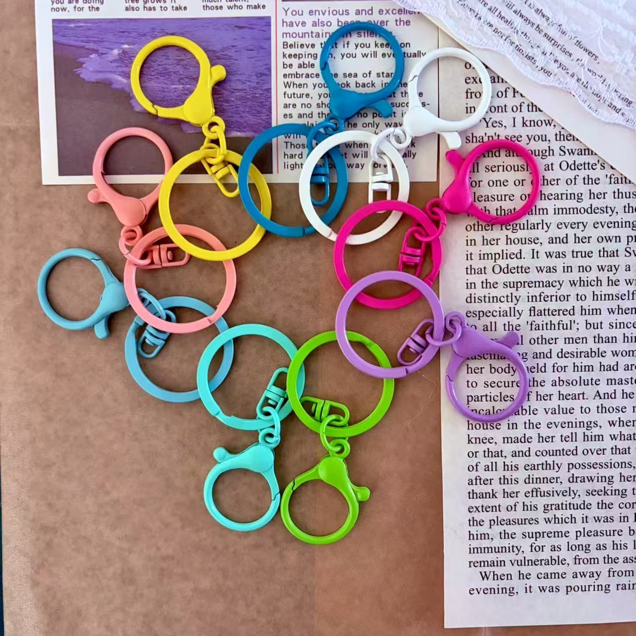 Colorful Lobster Clasp 3-Piece Set - Figure 8 Chain Key Ring for DIY ...
