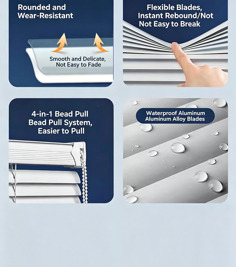 No Drilling 10s Install Waterproof Venetian Blinds Anti-Mold Privacy ...