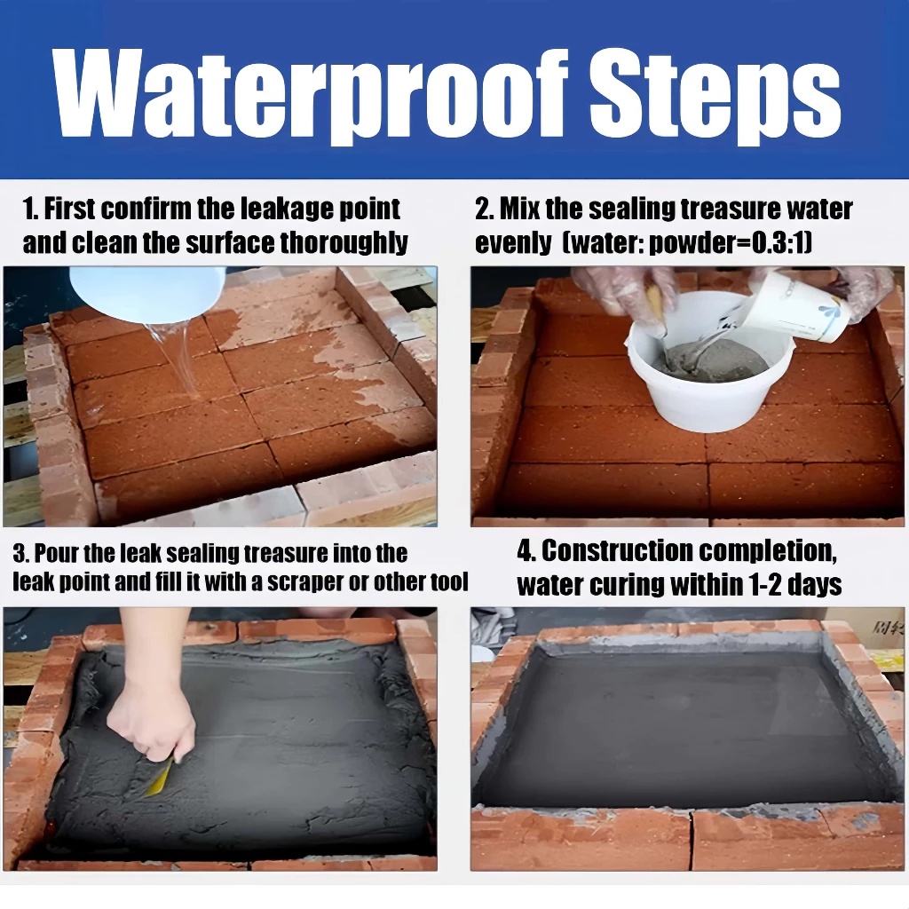 WaterProof Leak Proofing Cement 3 Mins Quick Dry Cepat Kering 1Kg For ...
