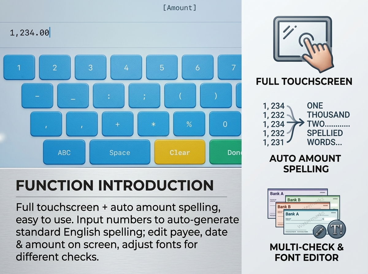 Intelligent Cheque Printer/Check Printer/Check writer/with free 1 ...