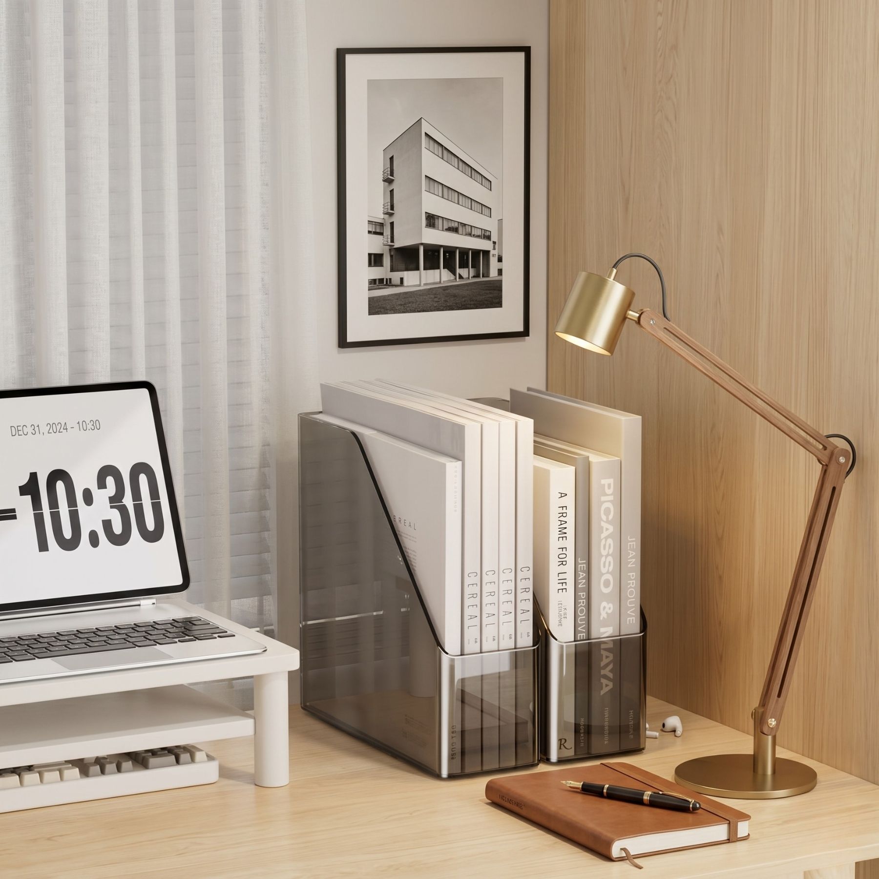 Transparent Document Book File Storage Desk Organizer - FUMIO Model ...