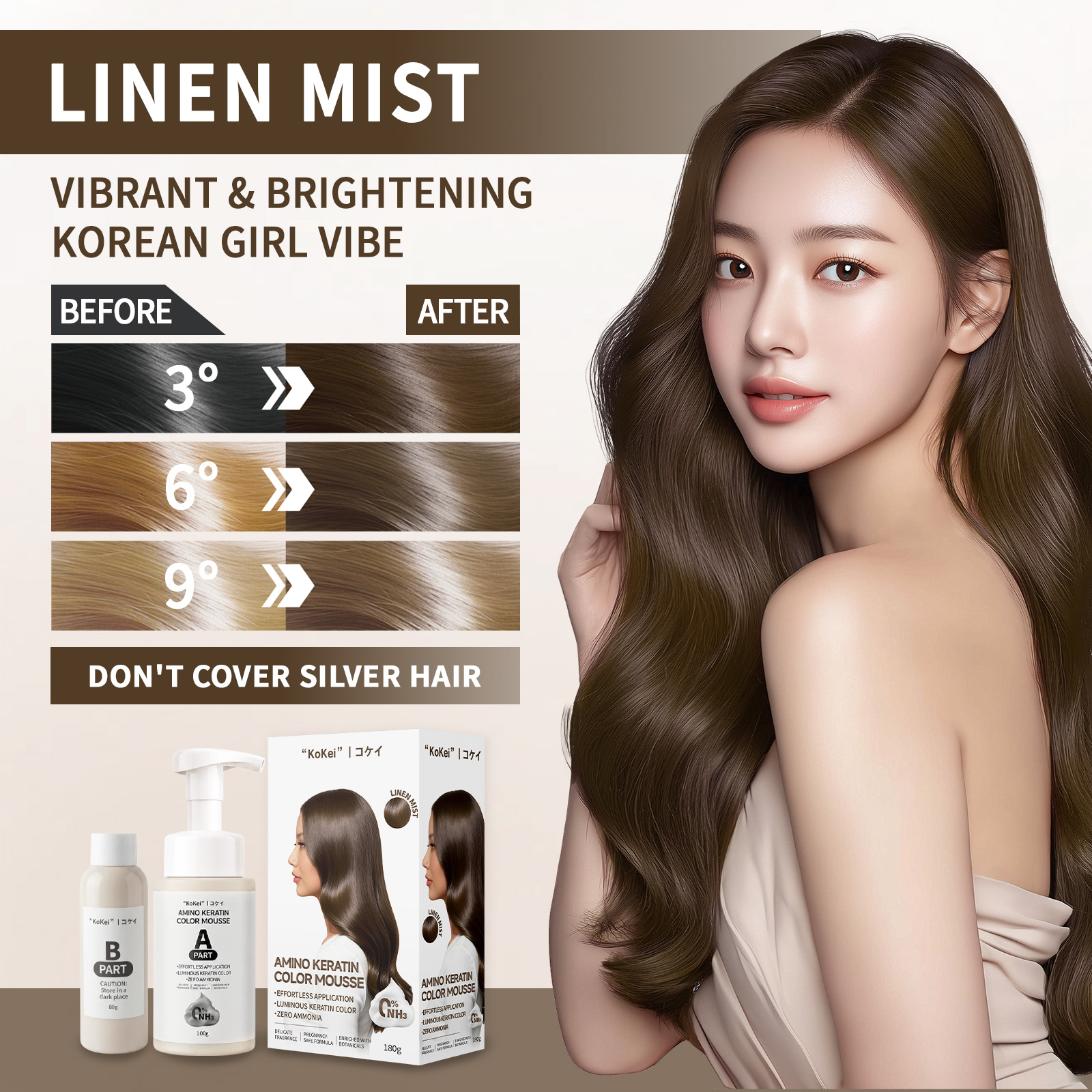 KoKei Bubble Hair Color Permanent Non-irritating Herbal Hair Dye ...