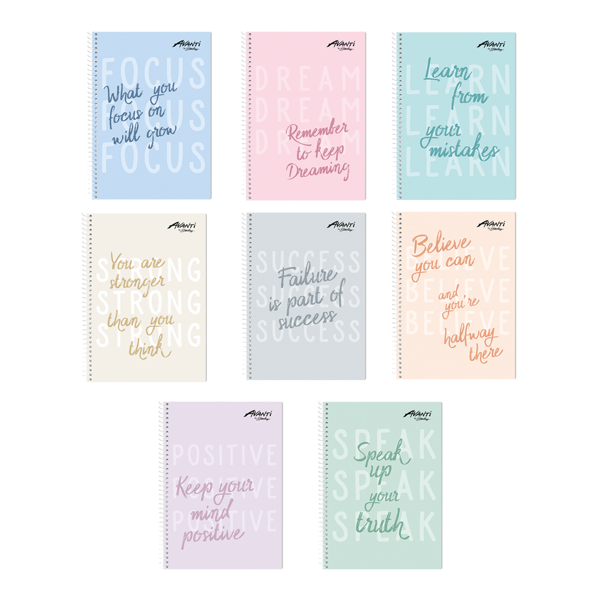 Set of 8 Avanti Echoing Words Spiral Notebooks | Shopee Philippines