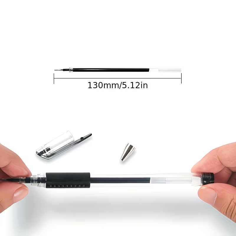 50Pcs Black Gel Pen Refills 0.5mm Standard Universal Replacement Ink ...
