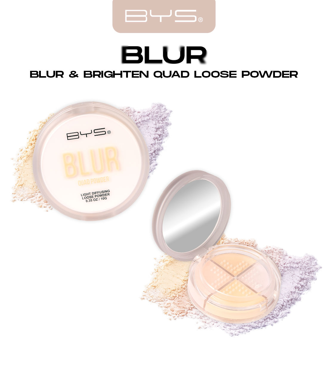 BYS Blur & Brighten Quad Setting Powder - Hypoallergenic PETA Certified ...