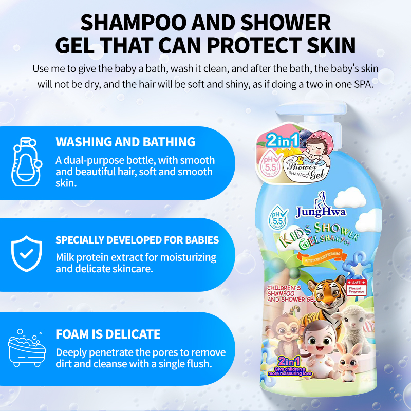 800ML Baby Shampoo & Body Wash 2 in 1 Fruit Scent Gentle Cleanser for ...