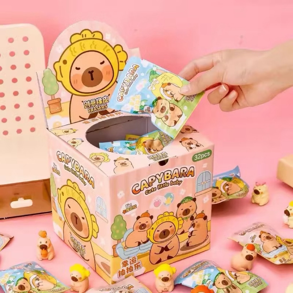Sanrio Pokemon Blind Box Doll Eraser Cartoon Cute Capybara Kuromi ...