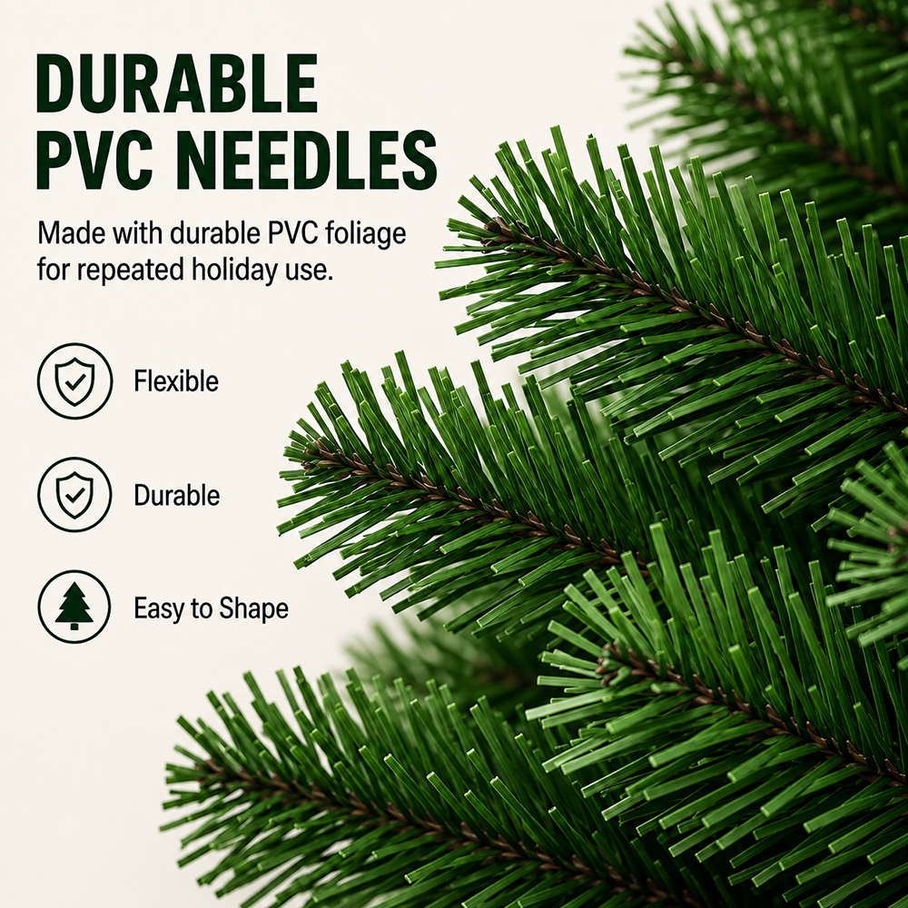 Christmas Tree 4/5/6/7/8 FT Artificial PVC Xmas Tree with Metal Stand ...