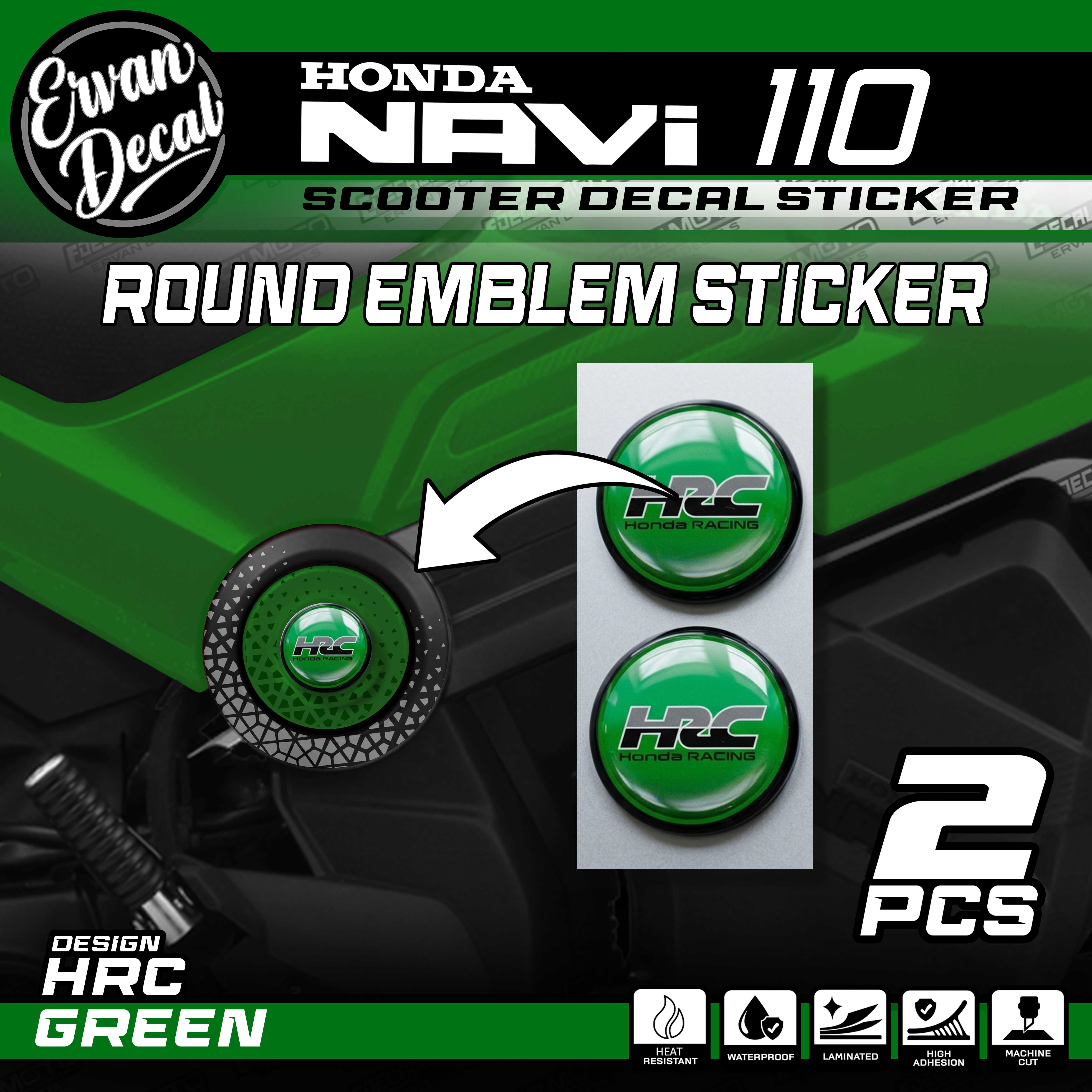 HONDA NAVI ROUND EMBLEM STICKER GLOSSY WATERPROOF ERVAN DECAL | Shopee ...