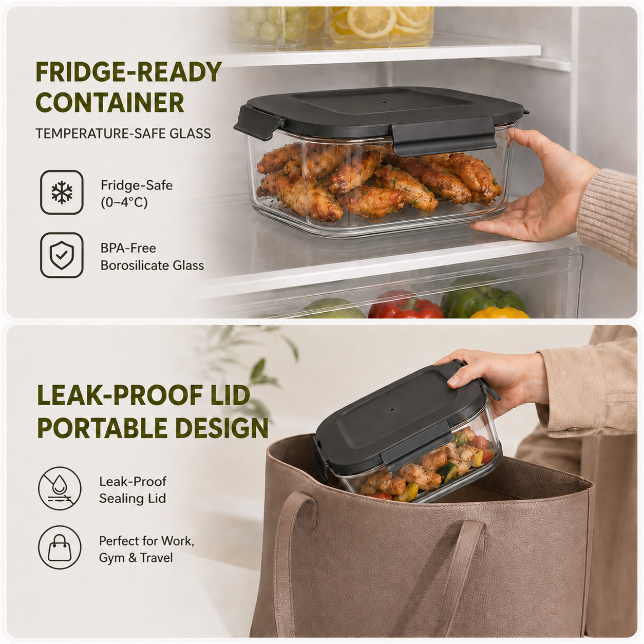 BRIKK Greenfry Smart Air Fryer Oven Dual Glass Bowl 4L + 1.5L - Air Fry ...