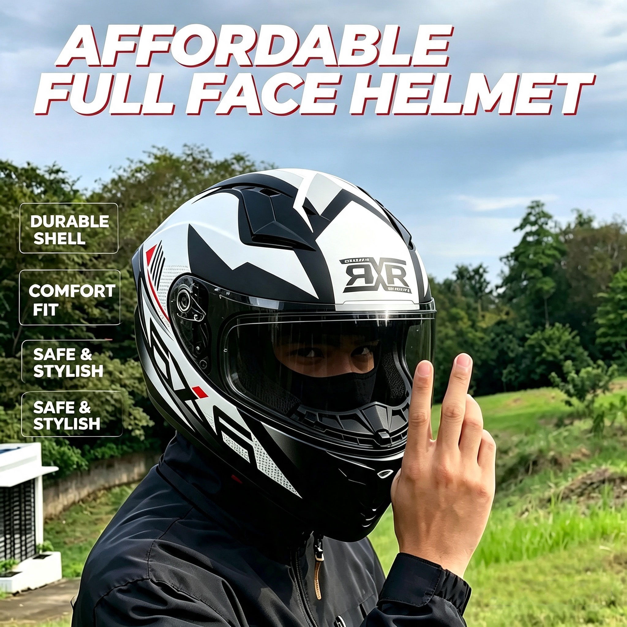 Racing Helmet RXR 2026 New Full Face Helmet Single Visor Helmet 558-2 ...