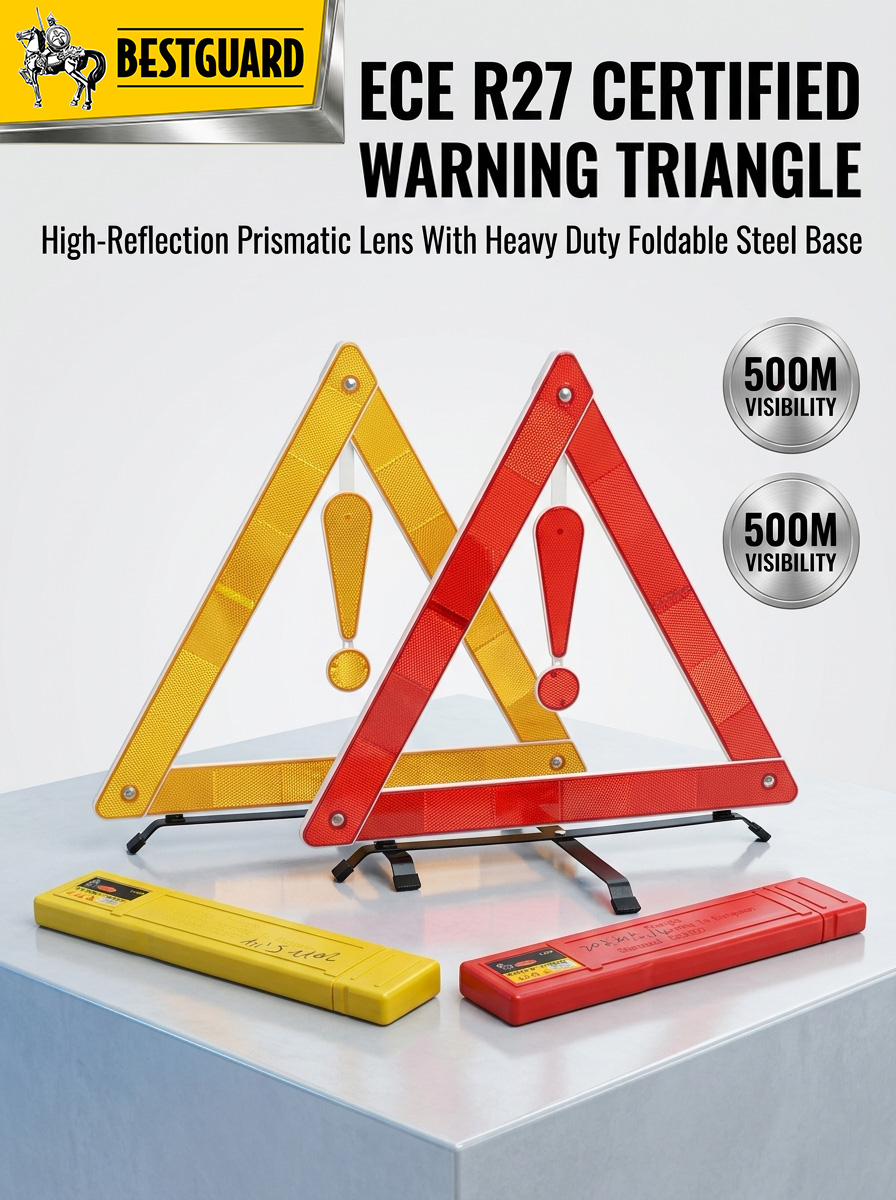 BESTGUARD Foldable Reflective Triangle Early Warning Device for Car ...