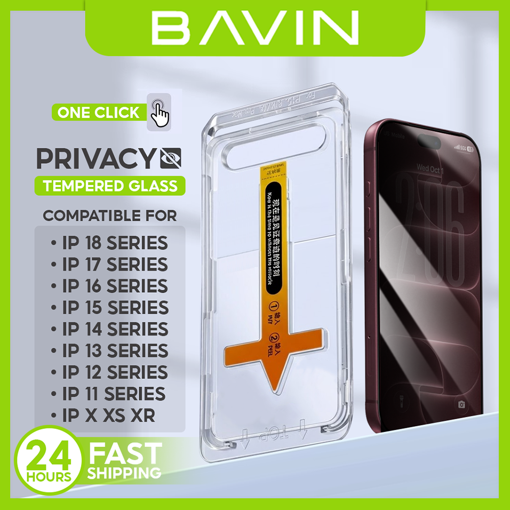 BAVIN Q11 One Click Screen Protector Privacy Tempered Glass for iP X to ...