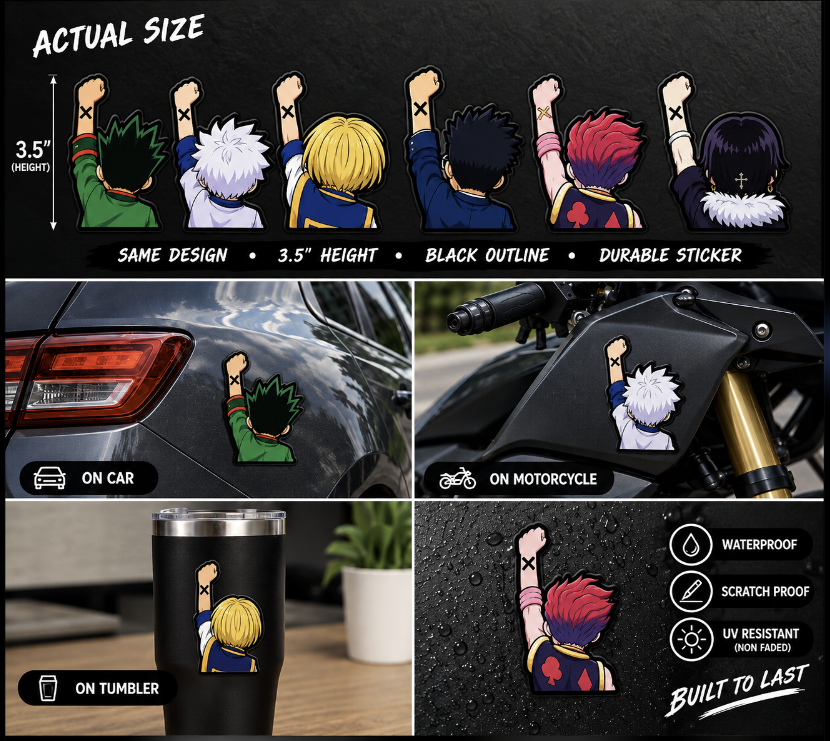 Hunter x Hunter Nakama Fist Up Waterproof Sticker Anime Inspired ...