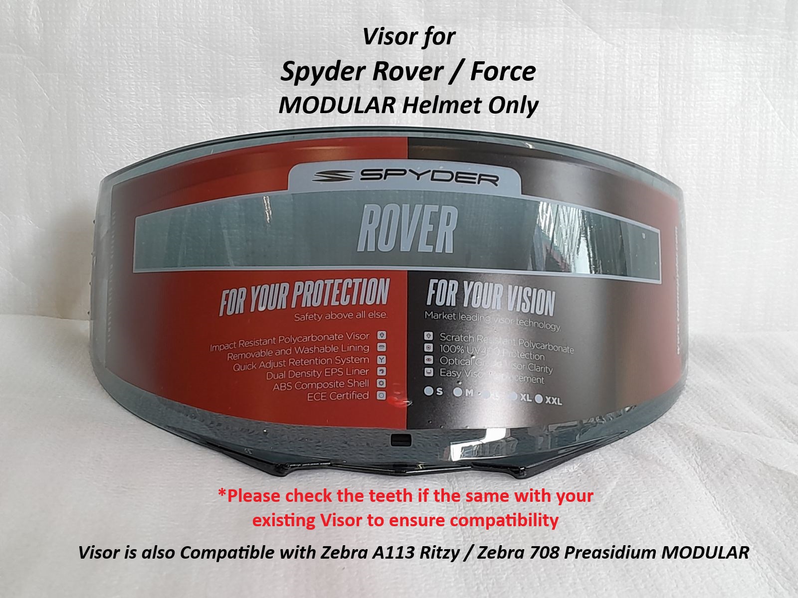 Spyder ROVER / FORCE / FORCE+ Modular Helmet Spare Visor Lens ...