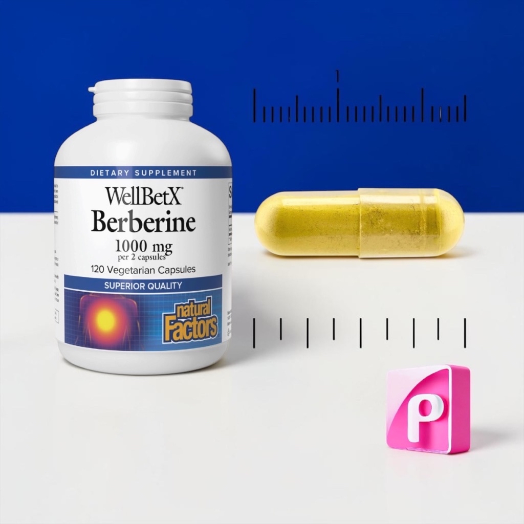 Natural Factors WellBetX Berberine 1000mg 60s 120s Vegetarian Capsules ...