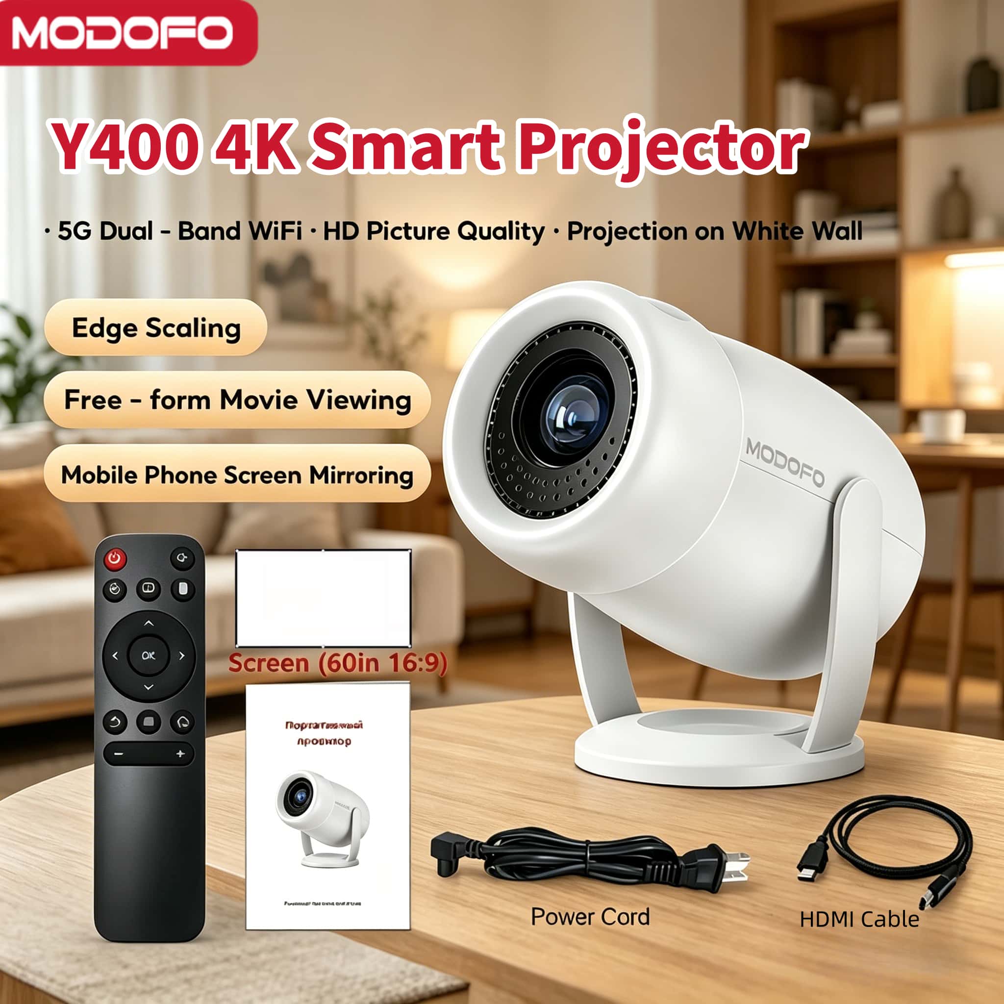 MODOFO Projector HY300 Android 11/13 4k Projectors Portable Mini ...