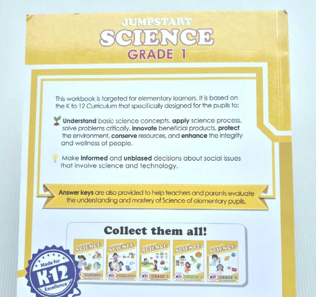 Jumpstart Science K-12 Workbooks For GRADE 1, 2 to 3 In Compliance With ...