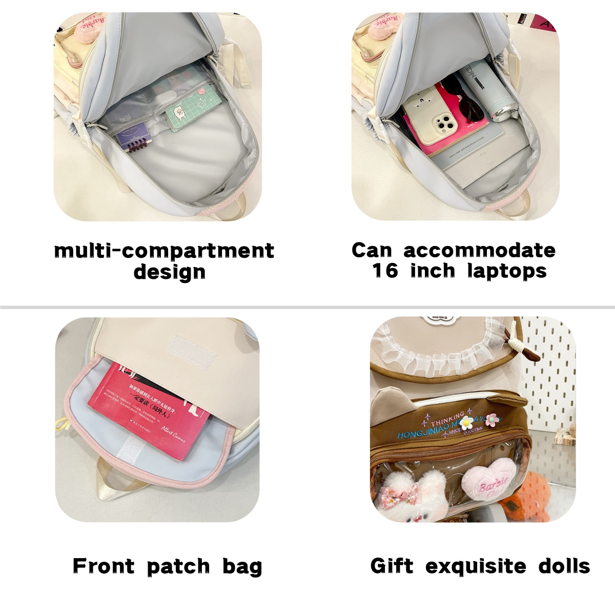 16 inches Backpack for students Cute Versatile large capacity and ...