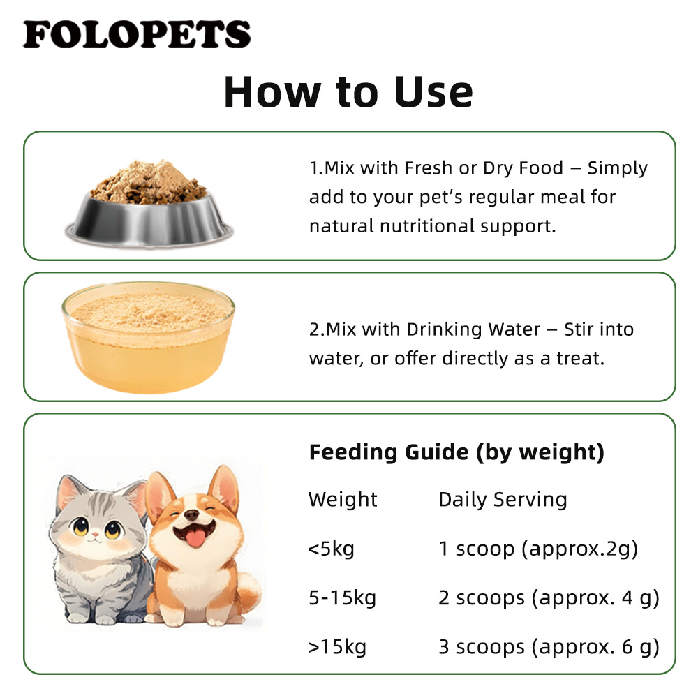 Natural Turtle Egg Fur Booster Powder for Dogs Cats Omega3 Biotin Zinc ...