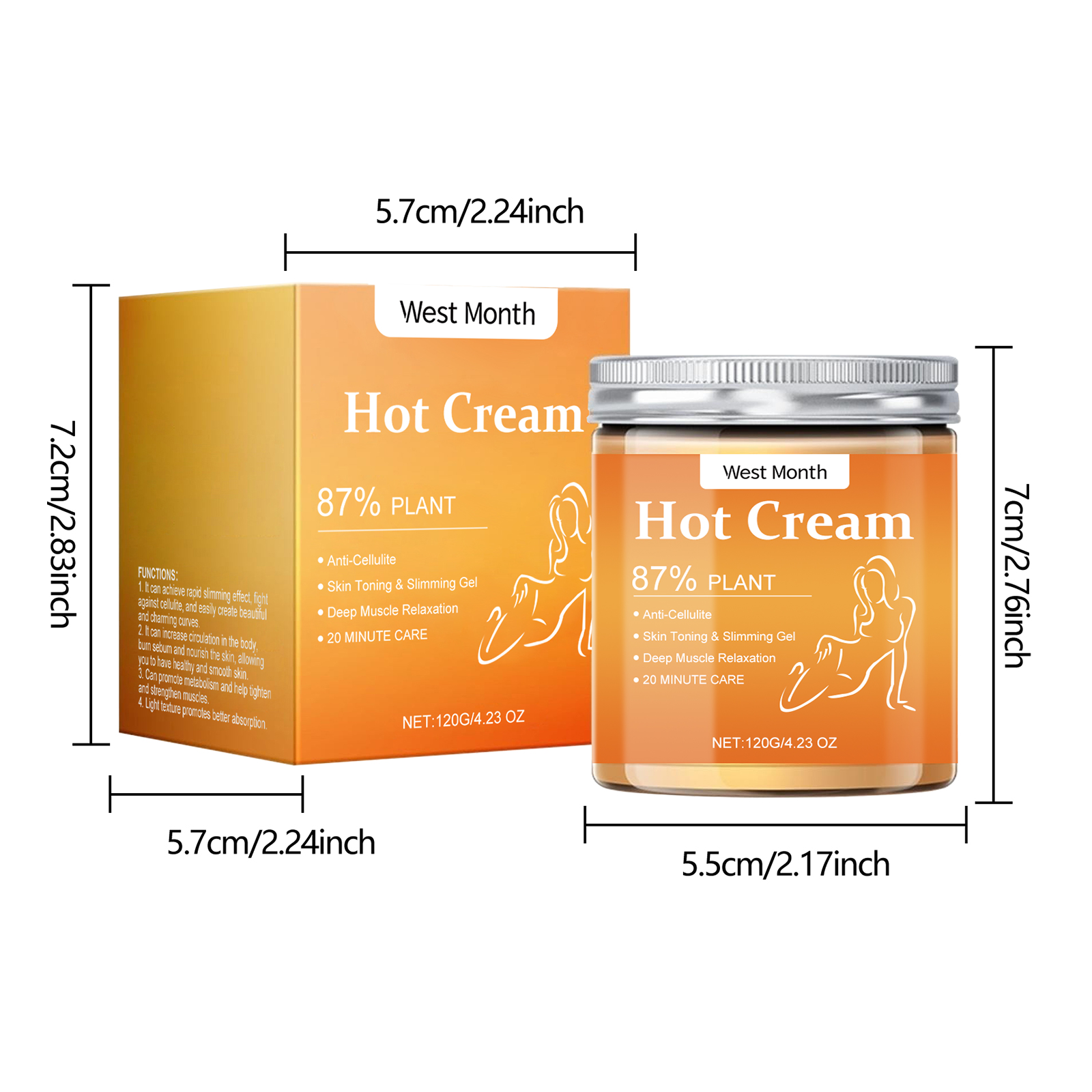 Hot Cream 120g Slimming Gel Fat Burner Body Massage Weight Loss Cream ...