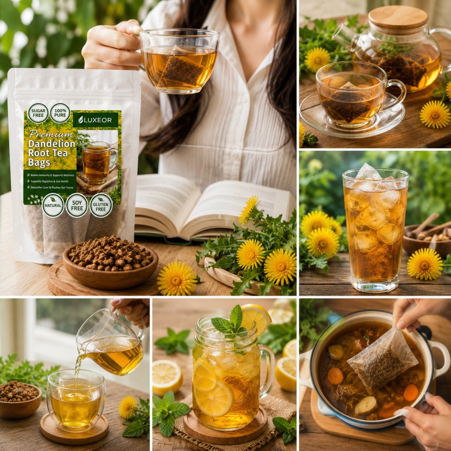 Premium Dandelion Root Tea Bags 250G/10pcs - Caffeine Free Herbal Tea ...