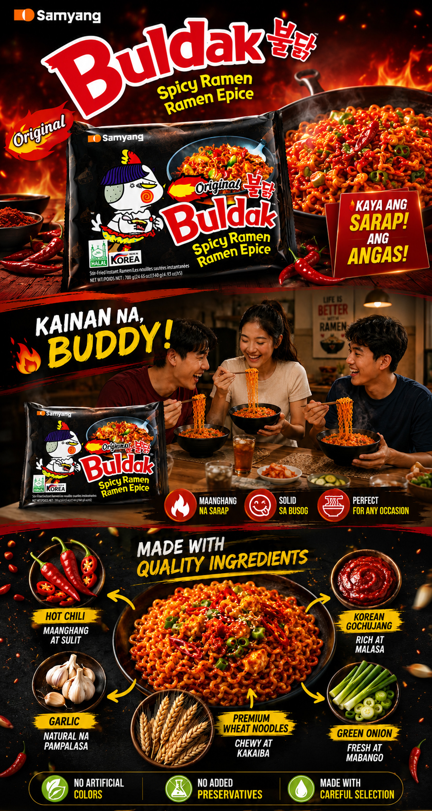 Samyang Hot Chicken ORIGINAL 1BOX* Ramen instant noodles 40packs(5packs ...
