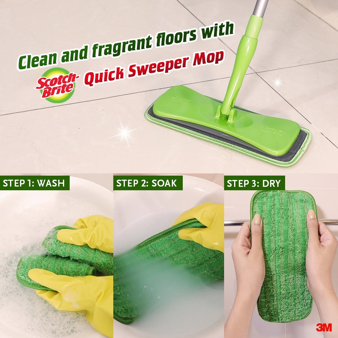 3M™ Scotch Brite® Quick Sweeper Mop 1pc/pack - Microfiber Dry and Wet ...