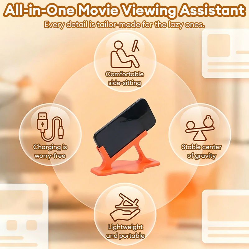 Side Lying Phone Stand Ergonomic Curved Hands-Free Lazy Holder for ...