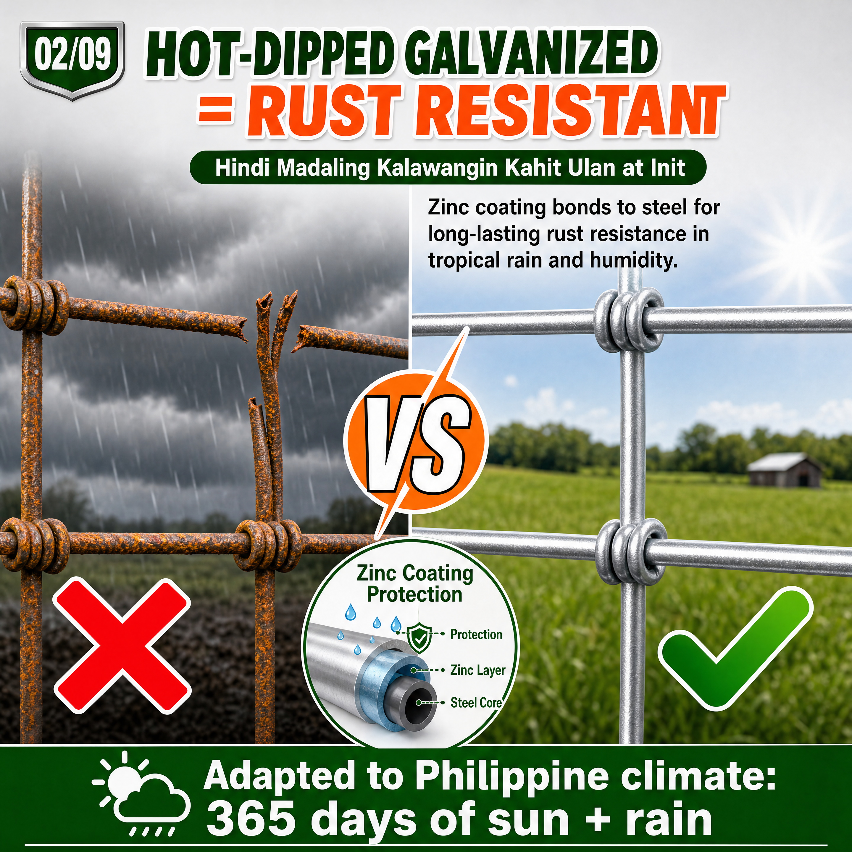 7 /8 /9 /10 Holes 27Metes Galvanized Hog Wire Goat Wire Goat Fencing ...