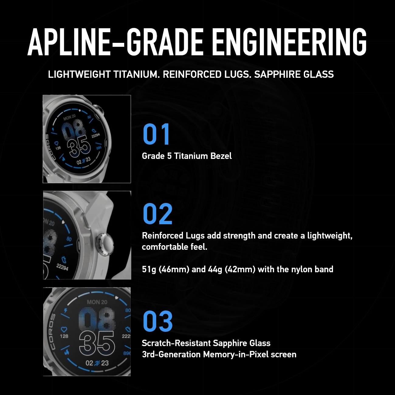 Altitude | COROS APEX 4 GPS Smart Watch Trail Running, Ski Touring ...