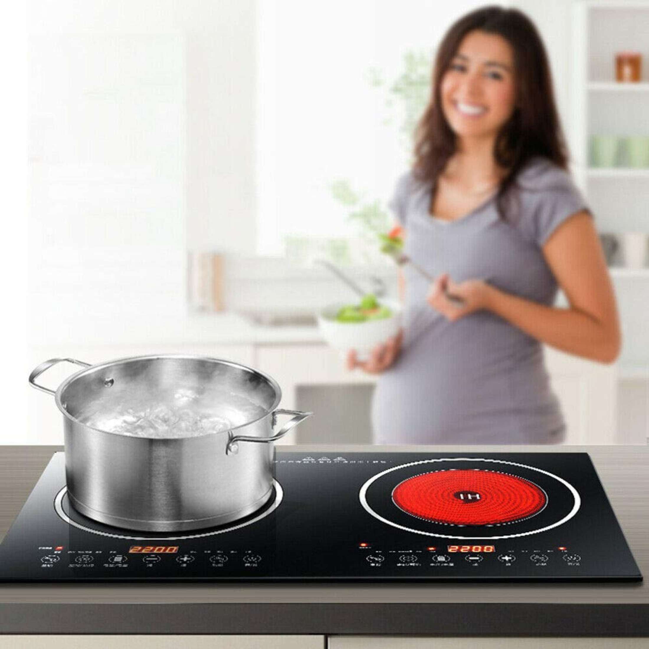 Touch Screen Embedded Induction Cooker Double Burner 4400W Energy ...