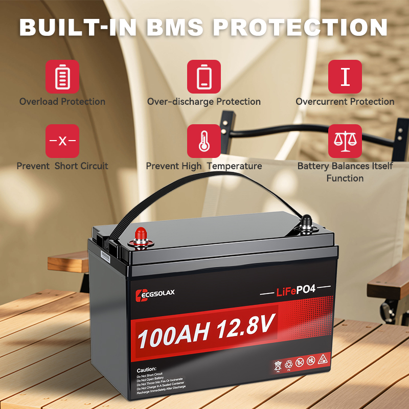 ECG 12volts 50/100AH battery lifepo4 battery rechargeable for solar ...