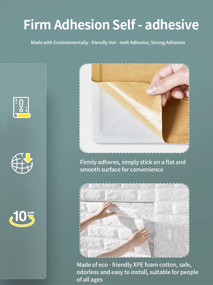 AIODIY 3D Self Adhesive Foam Brick Wallpaper Waterproof Damp Proof Wall ...