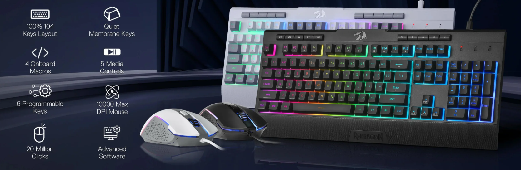 Redragon S151 2in1 Gaming Essentials Wired Keyboard & Mouse Bundle ...