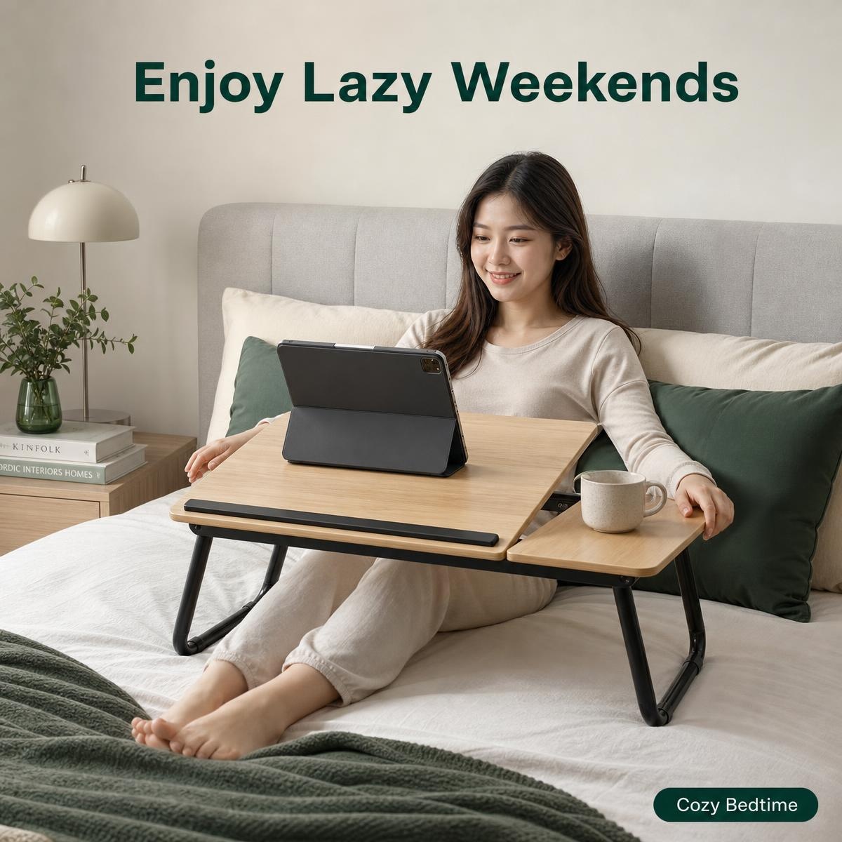 COD Foldable Laptop Table – Mini Study Desk Bed or Office Wooden Table ...