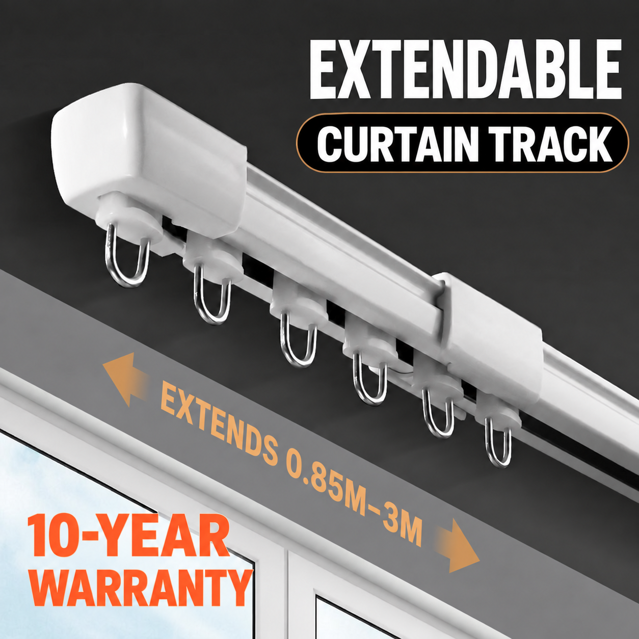 Adjustable Curtain Track Rail Set Ceiling Telescopic Curtain Track Rail ...