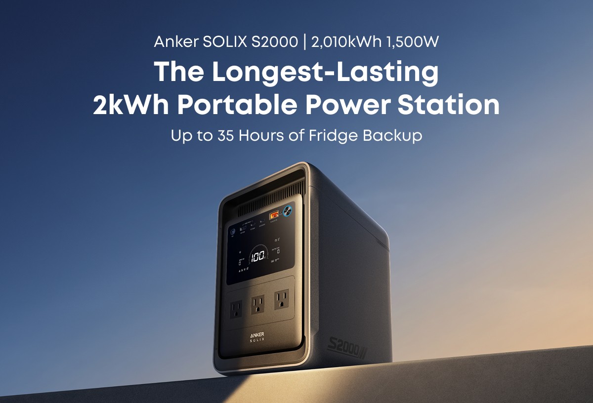 Anker Solix S2000 Portable Power Station, 2,010Wh, 1,500W Solar ...