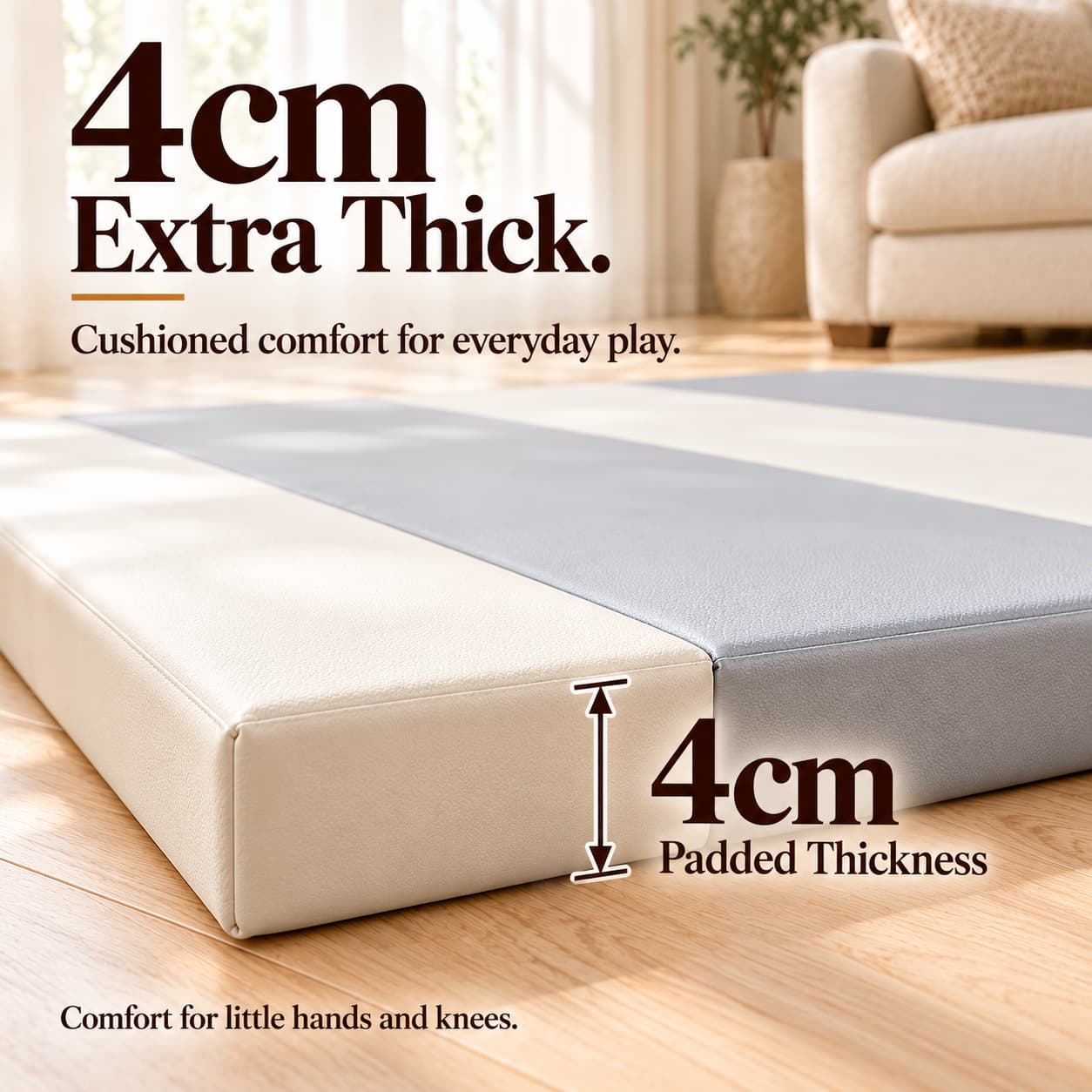 【PlayPark】Foldable Baby Play Mat 4cm Thick Waterproof Crawling Mat ...