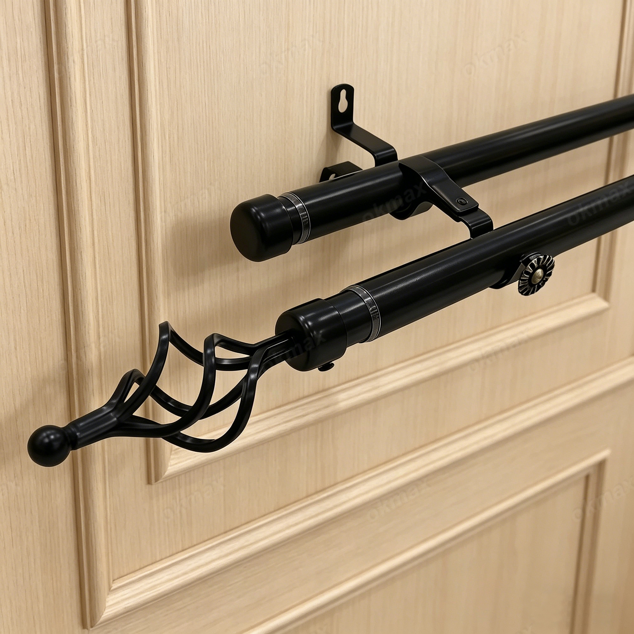 NICEDAYS Double Curtain Rod Set Extendable Curtain Rod 1.1