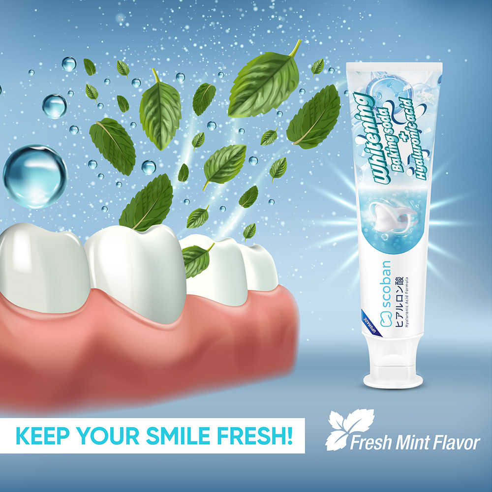 Scoban 4Pcs Toothpaste Bundle Purple Whitening Toothpaste Baking Soda ...