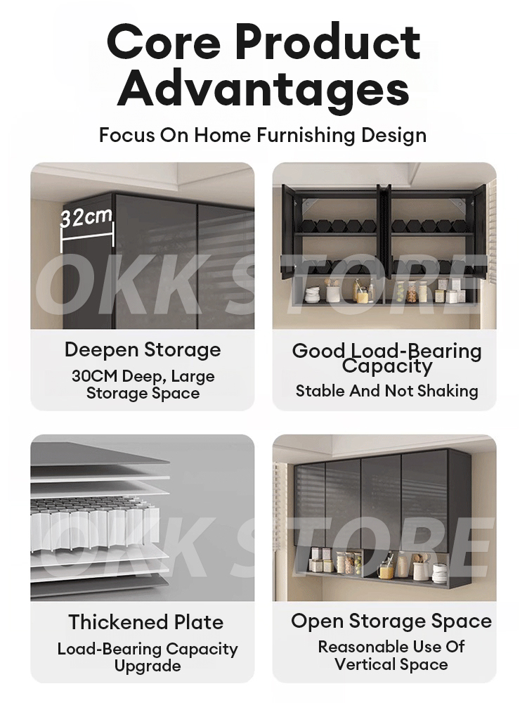 Aluminum Kitchen Cabinet Glass Pantry Anti-Termite Wall-mounted Cabinet ...